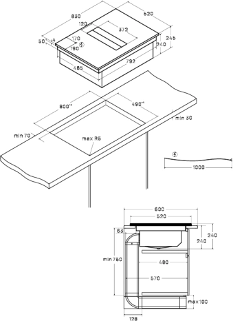 Индукционная варочная панель со встроенной вытяжкой VHH8462B Индукционная варочная панель со встроенной вытяжкой VHH8462B